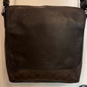 Coach Dark Brown Leather Messenger Bag